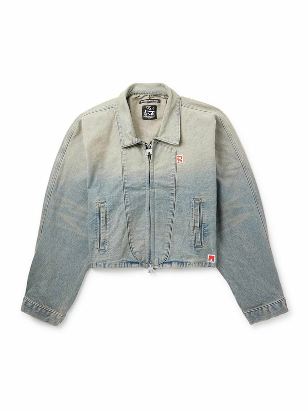 Photo: RRR123 - Fathers Garden Logo-Appliquéd Denim Jacket - Blue