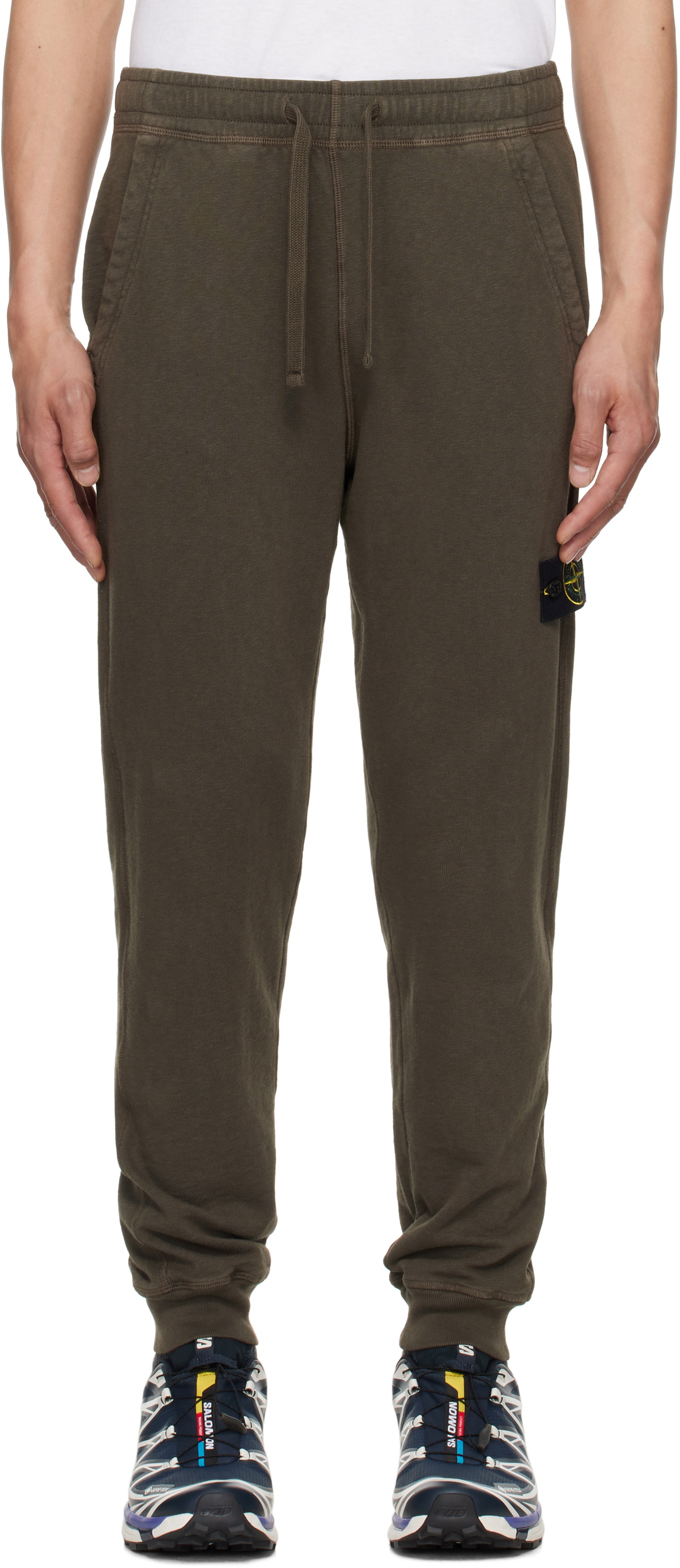 Stone Island Men's Garment Dyed Pocket Sweat Pants in Black Stone Island Men's Garment Dyed Pocket Sweat Pants in Black