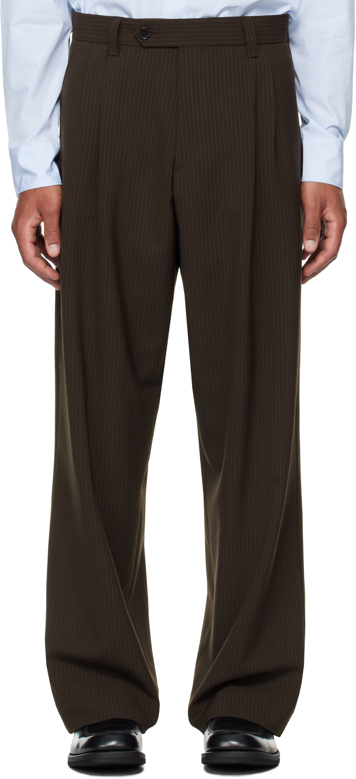 20-60代 人気ファッションブランド mfpen Brown Classic Trousers mfpen パンツ