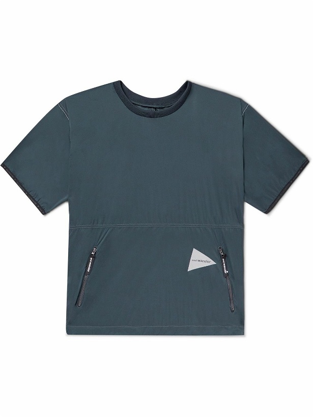 Photo: And Wander - Pertex Logo-Print Ripstop T-Shirt - Blue