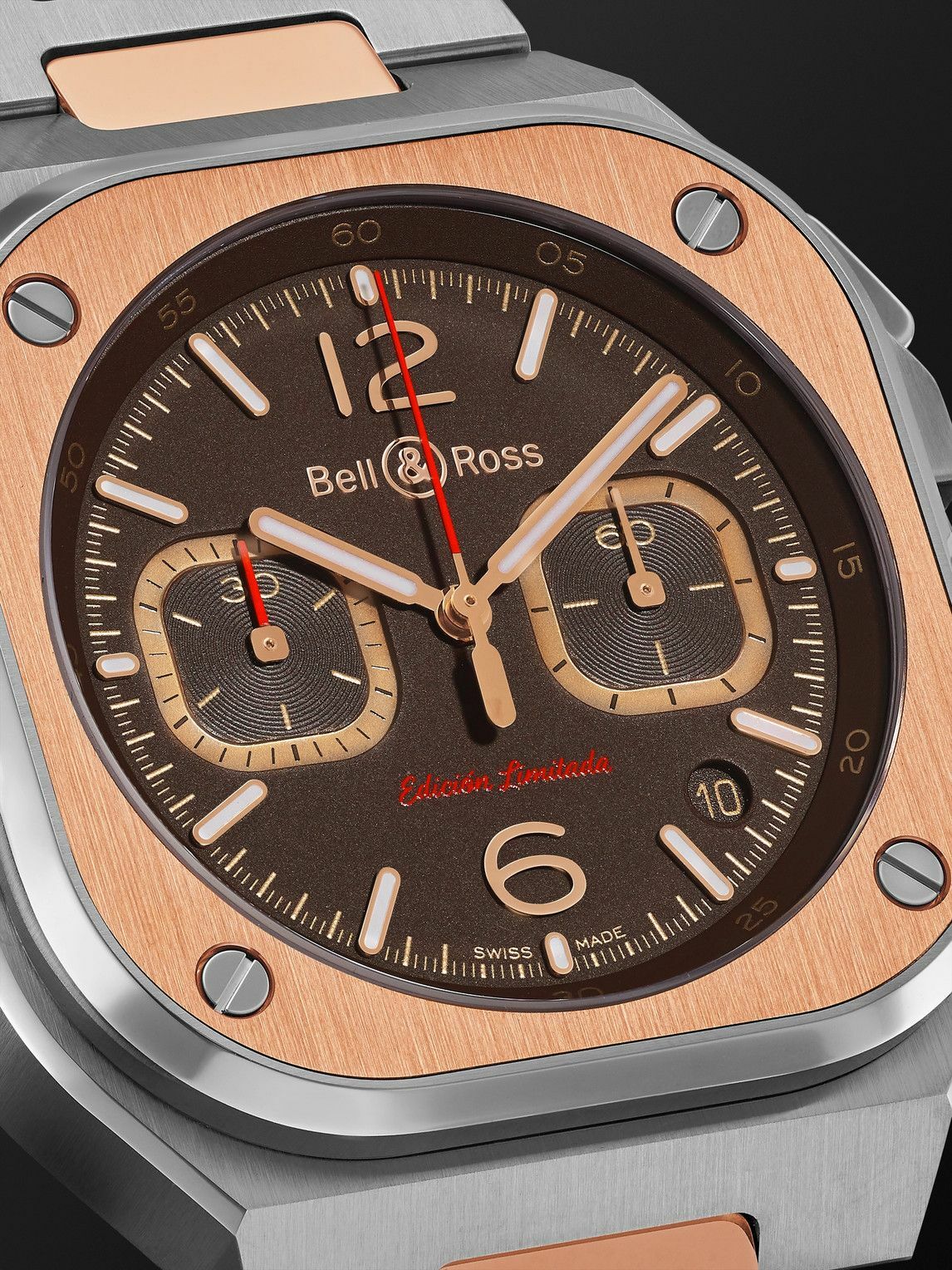 Bell & Ross - BR 05 Limited Edition Automatic Chronograph 42mm Stainless Steel and Rose Gold Watch, Ref. No. BR05C-LDA/SSG