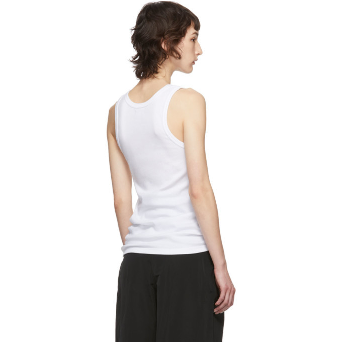 Ann Demeulemeester White Logo Tank Top Ann Demeulemeester