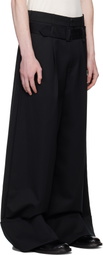 Simone Rocha Black Wide Leg Multi Belt Loop Trousers