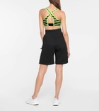 Adam Selman Sport Striped cross-back sports bra