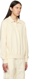 Les Tien Off-White Spread Collar Polo