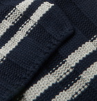 Mr P. - Striped Wool Scarf - Blue