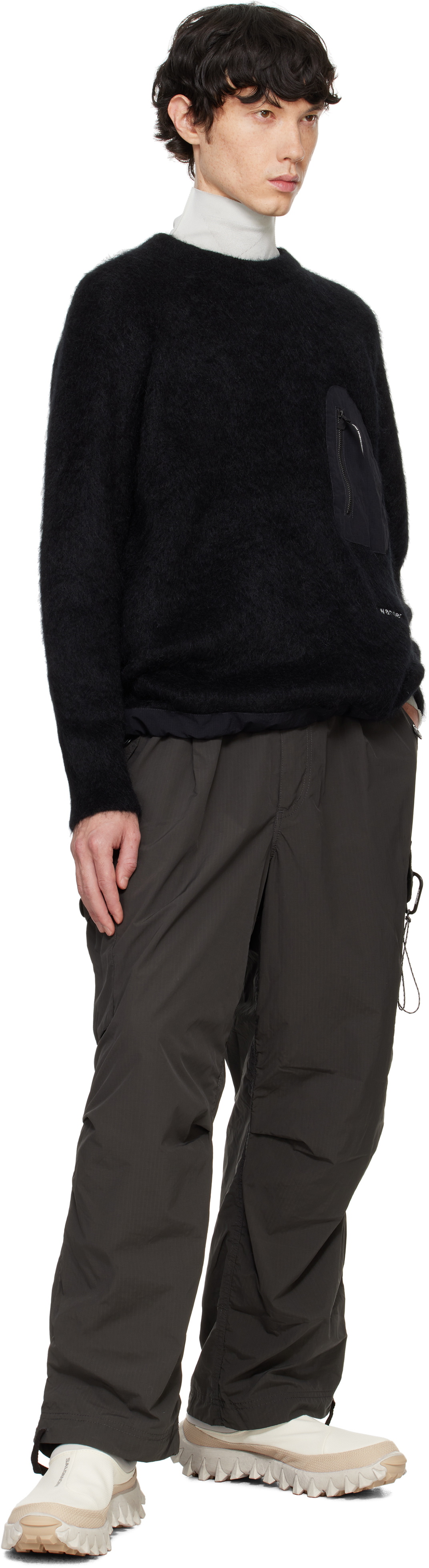 and wander Black Mohair Wool Sweater