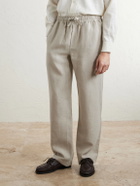 Saman Amel - Straight-Leg Linen Trousers - Neutrals