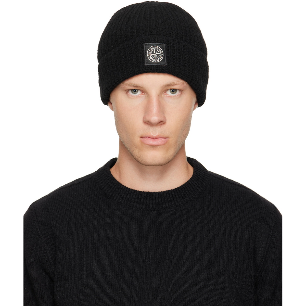 Stone Island Black N100012 Light RWS Geelong Wool Beanie