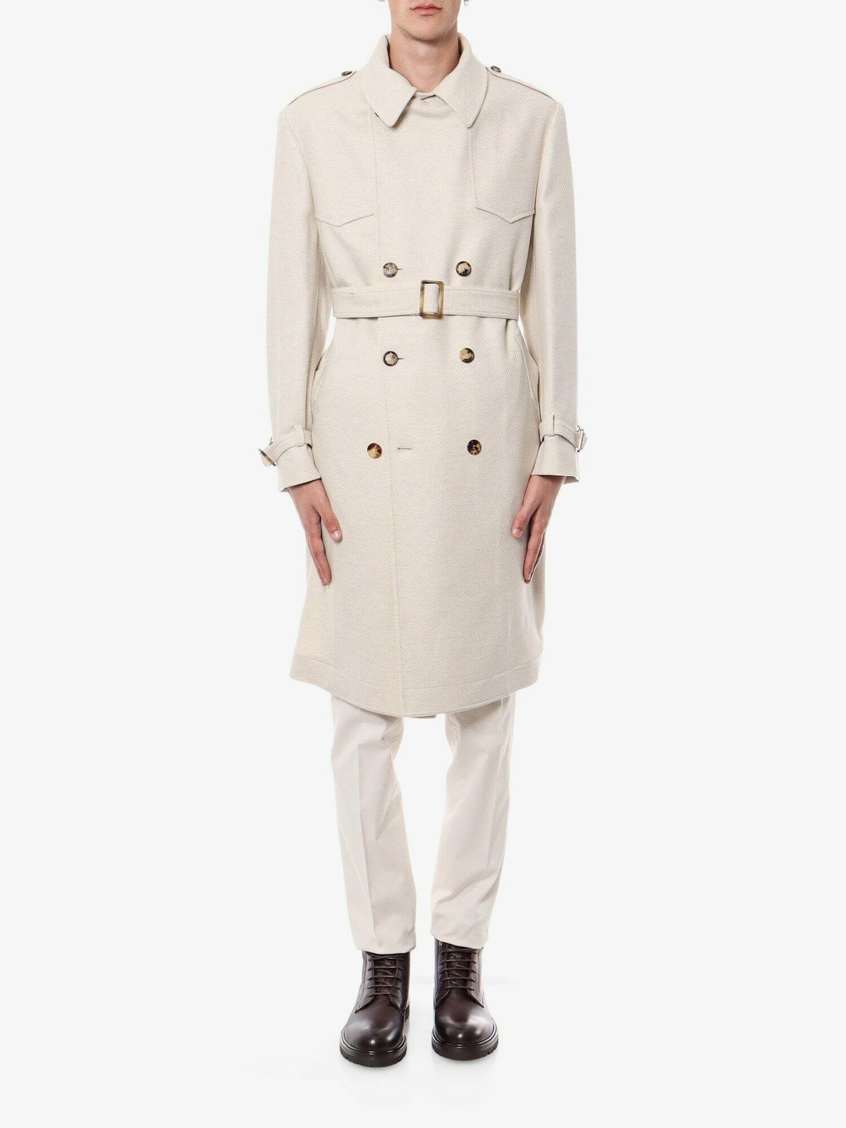 コート BRUNELLO CUCINELLI CLOTH COAT Brunello Cucinelli - Light Gray Wool Top Coat | Mitchell Stores