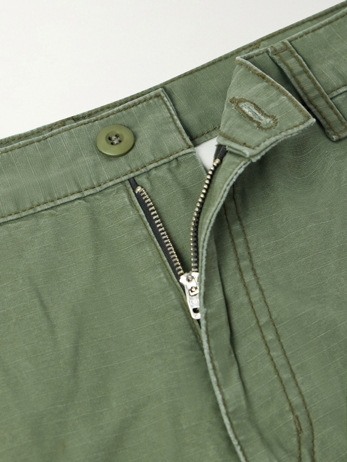 Cherry Los Angeles - Wide-Leg Paint-Splattered Cotton-Ripstop Cargo Trousers - Green