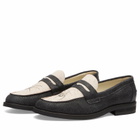 Duke + Dexter Men's Wilde Cracked Spider Penny Loafer in Black/White