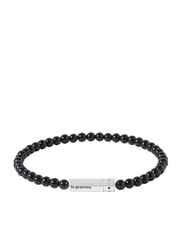 Photo: Le Gramme - 11g Sterling Silver and Onyx Beaded Bracelet - Black