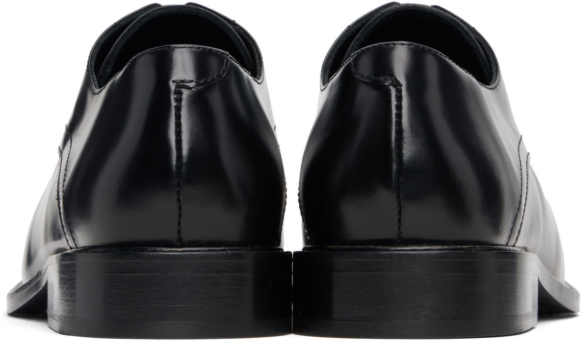 Stefan Cooke Black Slashed Square Toe Derbys Stefan Cooke
