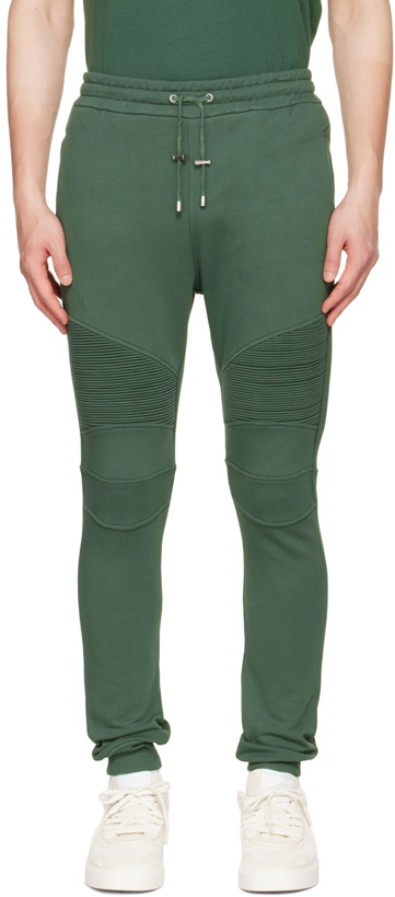 Photo: Balmain Green Quilted Lounge Pants