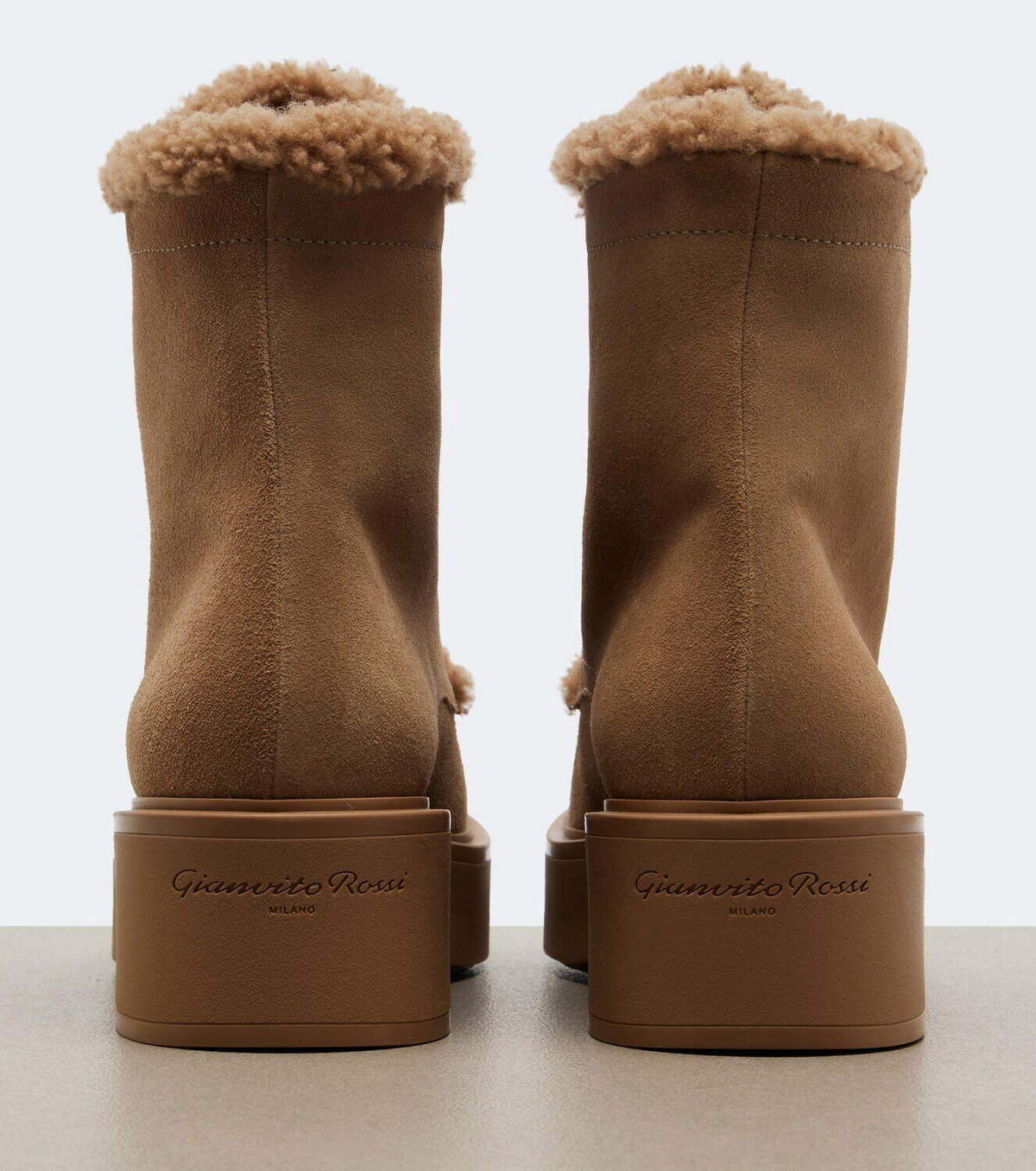 Gianvito Rossi Kiso shearling-trimmed lace-up boots