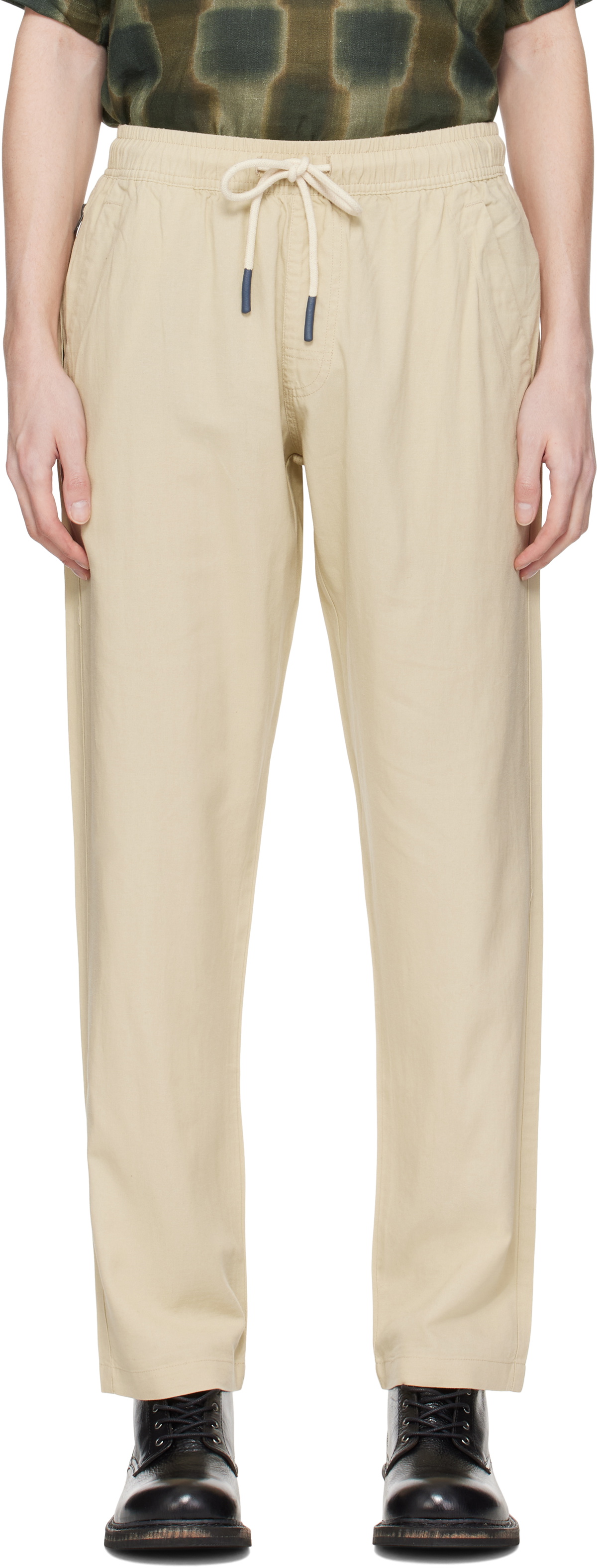 OAS Beige Linen Long Trousers