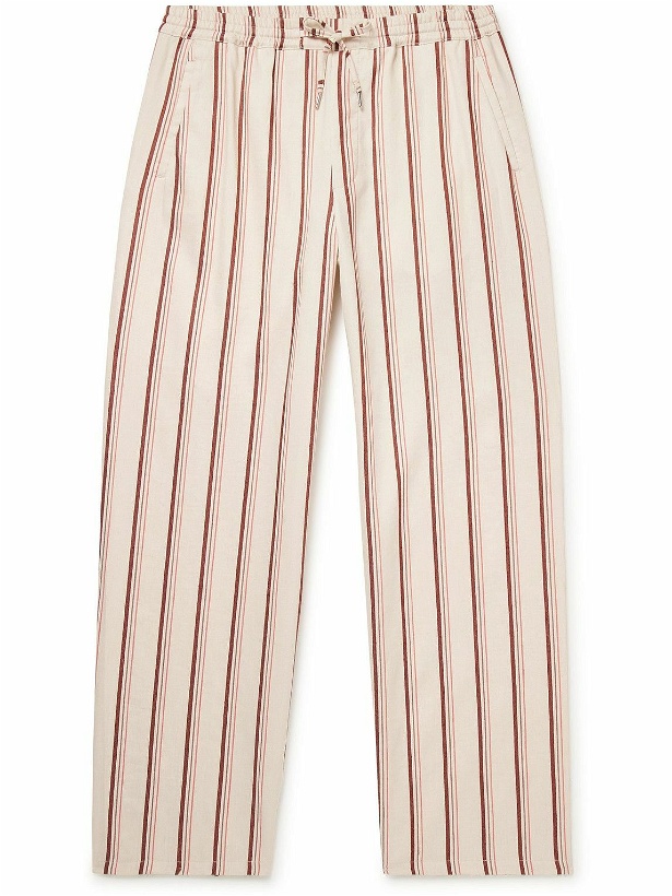 Photo: A Kind Of Guise - Samurai Straight-Leg Striped Linen and Cotton-Blend Drawstring Trousers - Neutrals