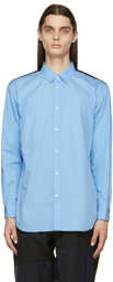 Comme des Garçons Shirt Blue Cotton & Wool Button Up Shirt