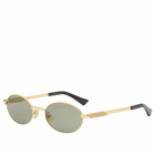 Bottega Veneta Eyewear Bottega Veneta BV1470S Sunglasses in Gold/Green 