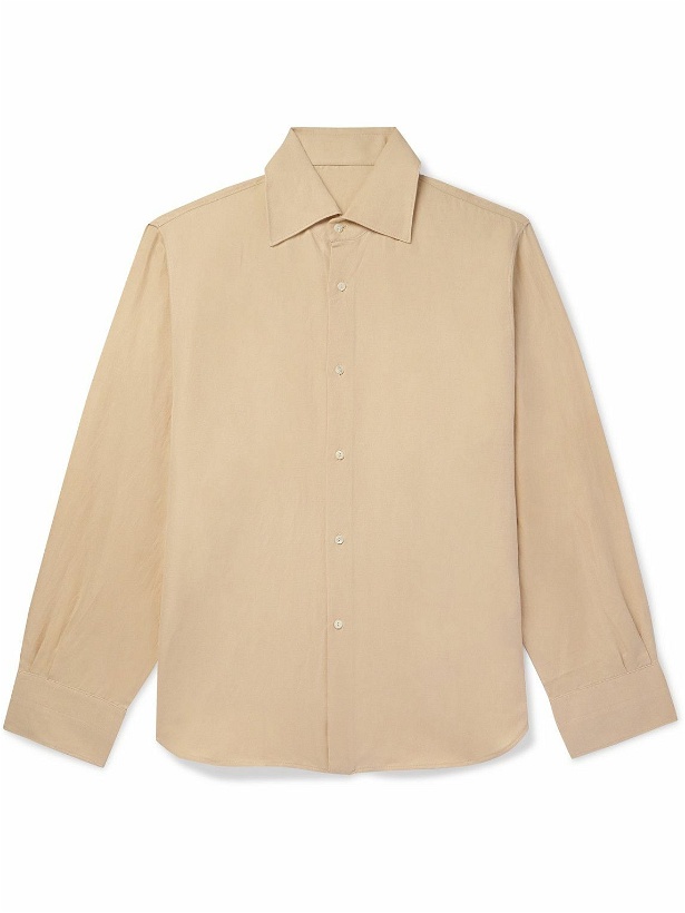 Photo: Stòffa - Spread-Collar Cotton and Linen-Blend Shirt - Neutrals