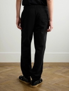 Burberry - Tapered Logo-Appliquéd Cotton-Jersey Sweatpants - Black