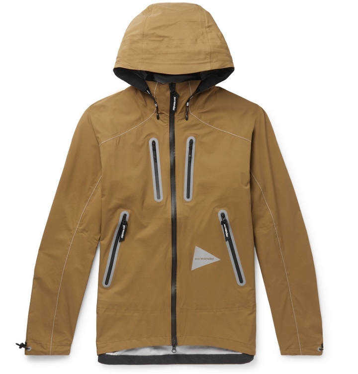 Photo: And Wander - E Vent Nylon-Ripstop Hooded Jacket - Brown