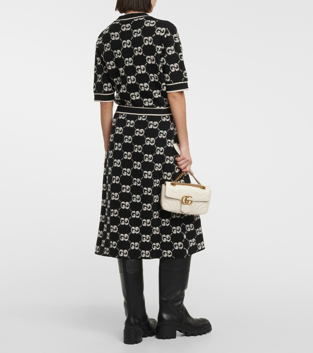 Gucci GG jacquard wool bouclé midi skirt Gucci