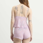 SKIMS Women's Stretch Lace Triangle Cami & Short Set in Baby Pink