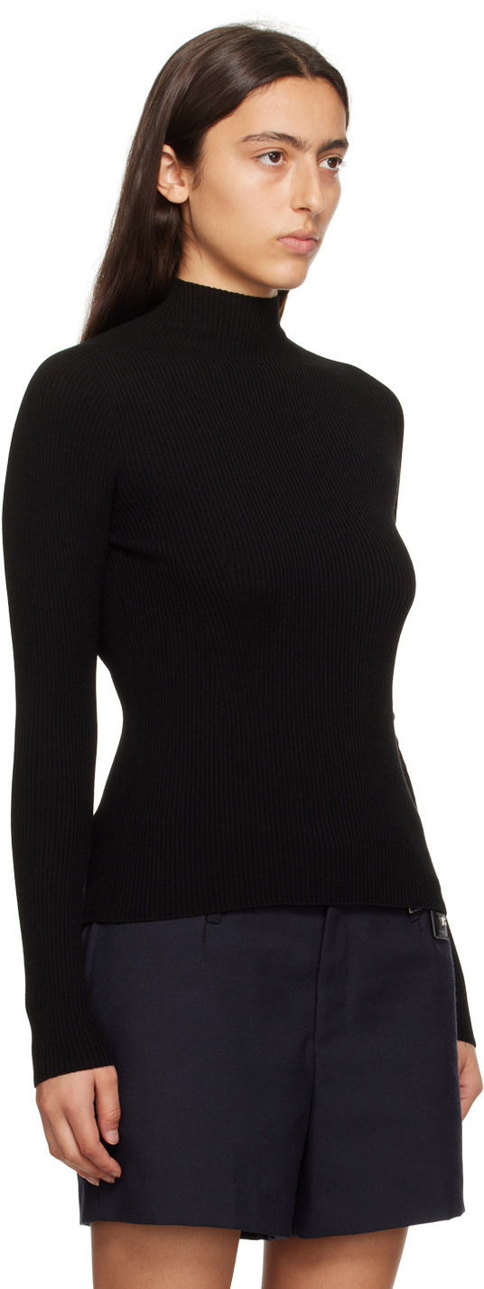 Wooyoungmi Black Mock Neck Sweater