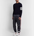 Thom Browne - Tapered Grosgrain-Trimmed Ripstop Track Pants - Blue