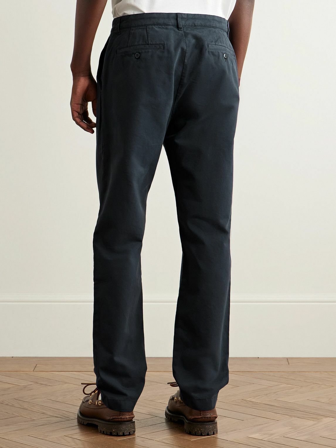 Hartford - Tommy Straight-Leg Cotton-Twill Trousers - Blue