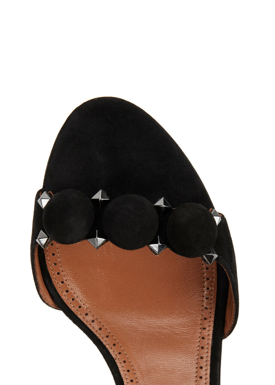 Alaïa Bombe 90 Suede Sandals Black ALAÏA
