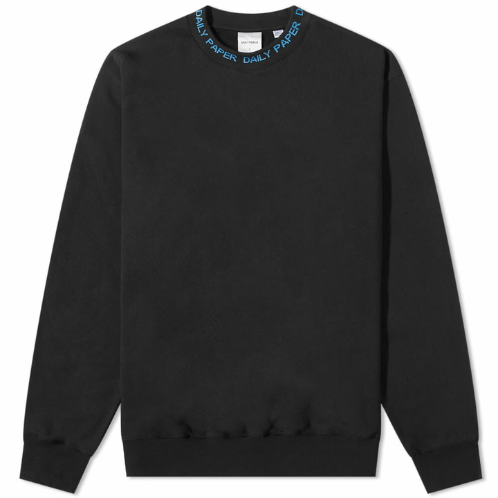 Photo: Daily Paper Men's Erib Logo Collar Sweat in Black