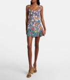 Là Fuori Embroidered floral-appliqué minidress