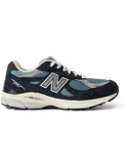 New Balance - Teddy Santis 990v3 Mesh and Suede Sneakers - Blue