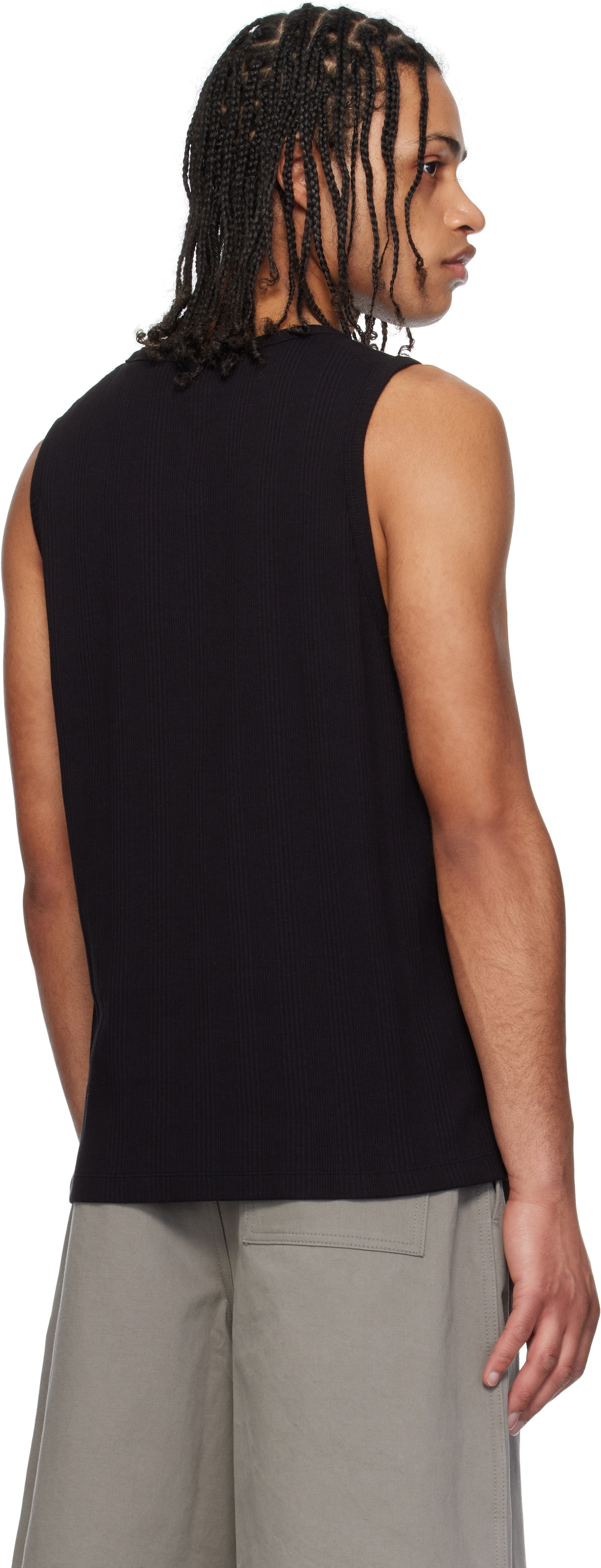 COOR Black Scoop-Neck Ribbed Tank Top