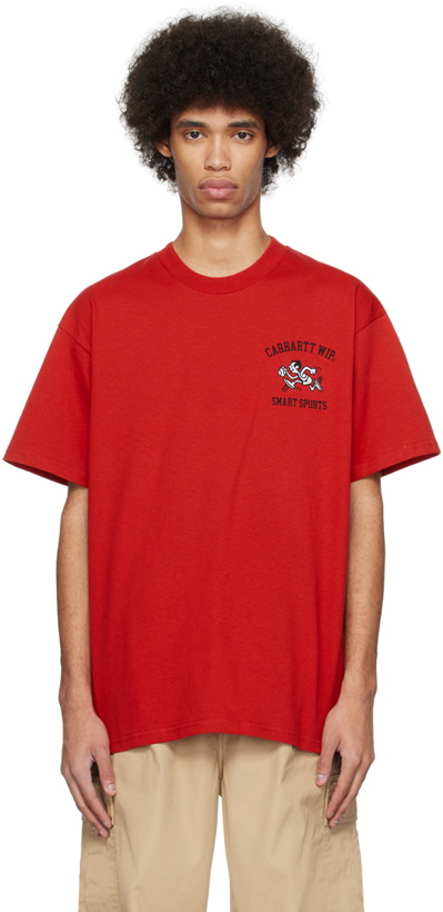 Photo: Carhartt Work In Progress Red 'Smart Sports' T-Shirt