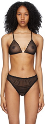 Balenciaga Black Mesh BB Open Front Triangle Bra