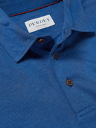 Purdey - Cotton-Piqué Jacquard Polo Shirt - Blue