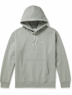 Nike - Logo-Embroidered Cotton-Blend Jersey Hoodie - Gray