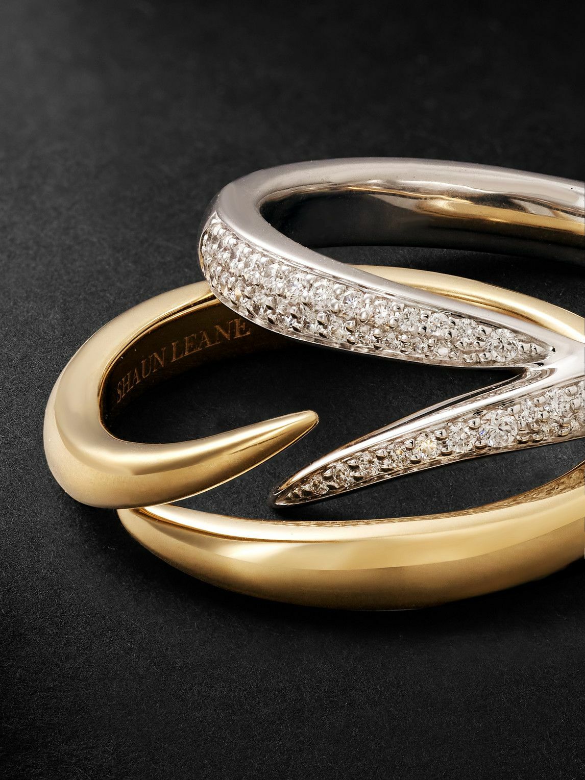 Shaun Leane - Interlocking Duo 18-Karat White and Yellow Gold Diamond Ring - Gold
