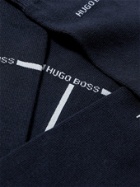 HUGO BOSS - Two-Pack Logo-Intarsia Stretch Cotton-Blend Socks - Blue