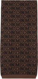 Moschino Brown Rib Trim Scarf