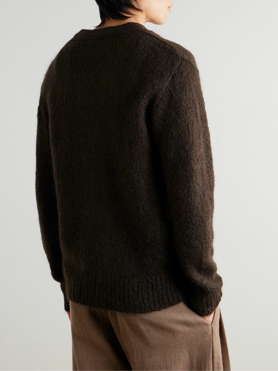 AMOMENT GRANDPA CARDIGAN カーディガンM Amomento - Grandpa Mohair-Blend Cardigan - Brown AMOMENTO