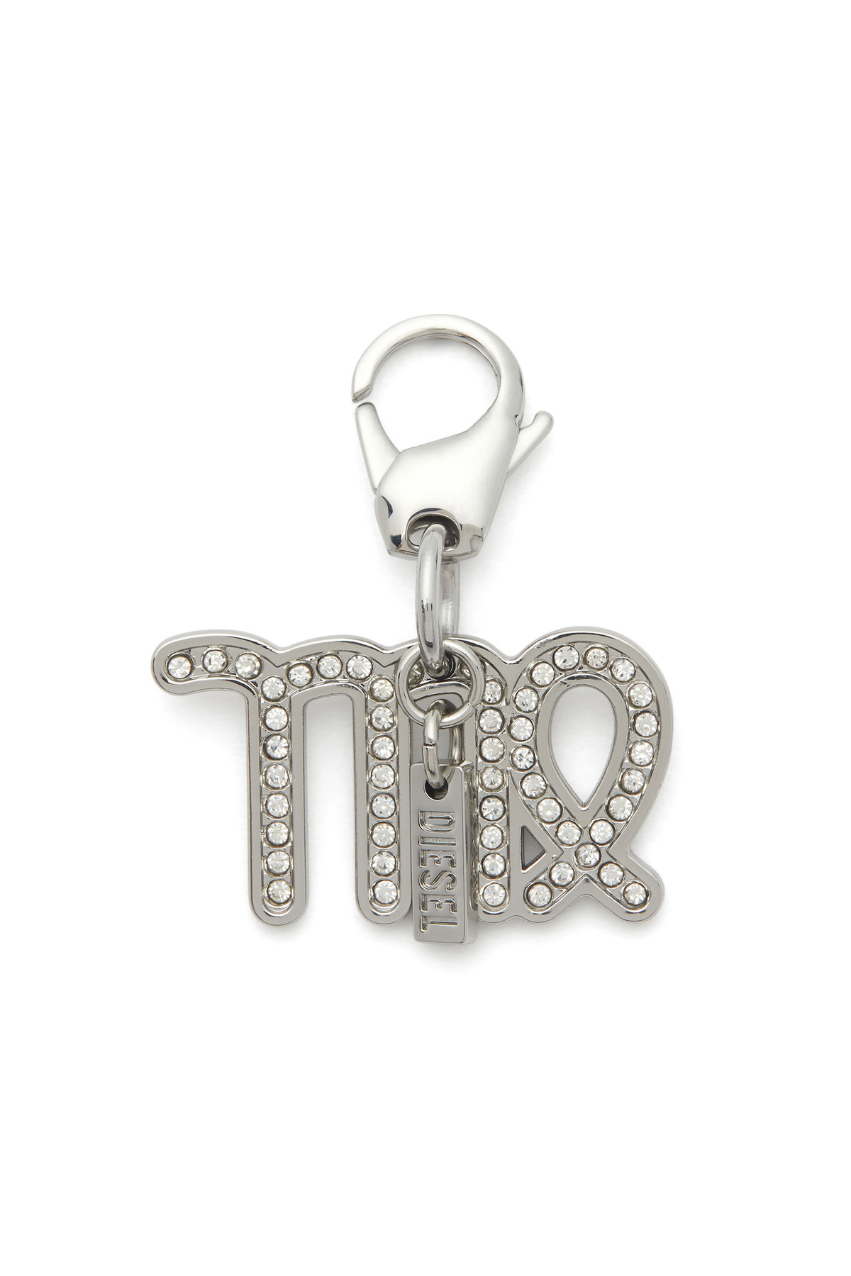 Diesel Metal Virgo charm with rhinestones - Charms and Keyrings - Unisex - Silver
