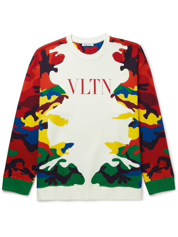 Photo: VALENTINO - Camouflage-Print Cotton-Blend Jersey Sweatshirt - Multi