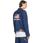 Polo Ralph Lauren Blue Denim Dungaree Sport Throwback Jacket