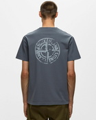 Stone Island Tee Cotton Jersey, 'stamp Two' Print, Garment Dyed Grey - Mens - Shortsleeves