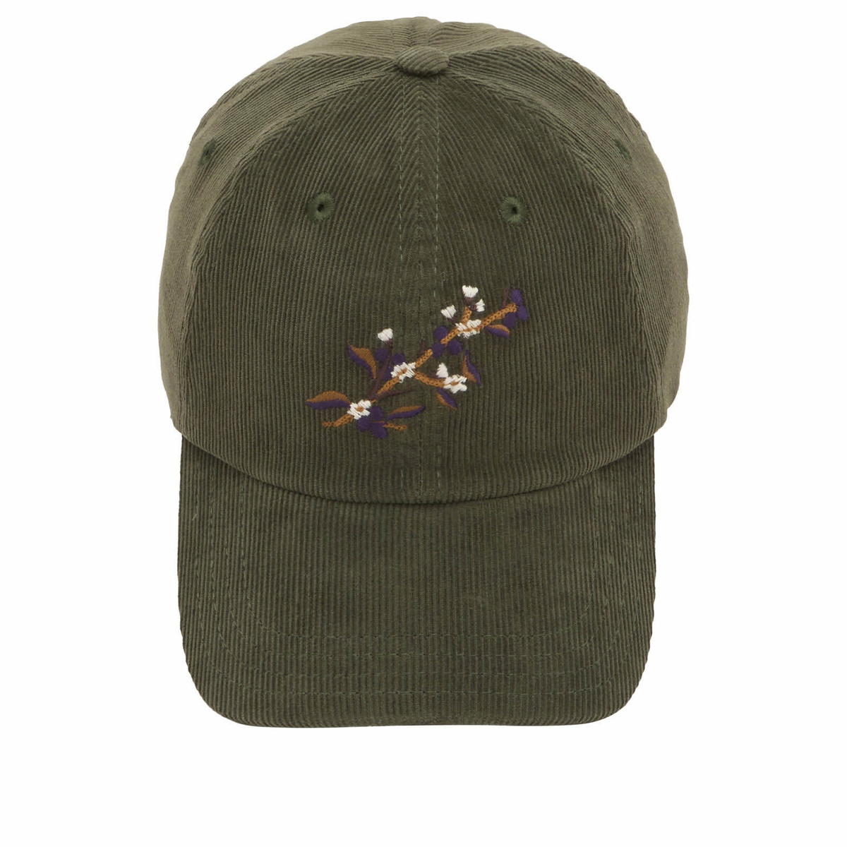 Drake's Men's Blackthron Needlecord Baseball Cap in Olive 